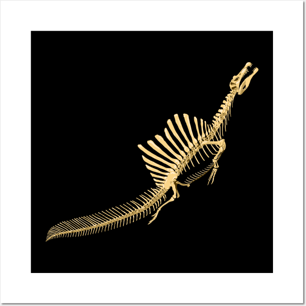 Spinosaurus Aegyptiacus (skeleton surfacing) Wall Art by NikSwiftDraws